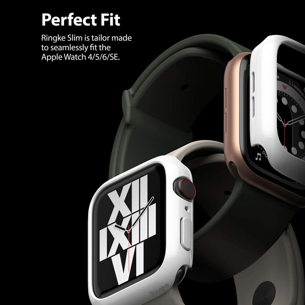 Picture of Apple Watch 44mm Case | Ringke Slim Perfect Fit Case for Apple Watch Series 4 5 6 SE 44mm  (2 PACK with Clear and Dark Chrome)