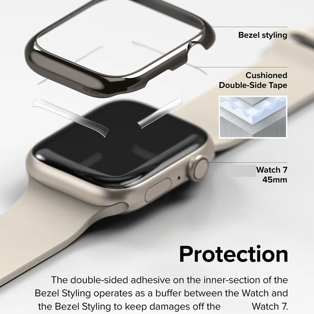 Picture of Apple Watch 41mm | Ringke Adhesive Stainless Steel Bezel Styling for Apple Watch Series 7 8 9 41mm (Graphite)