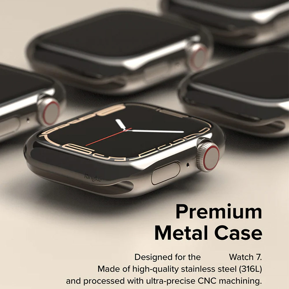 Picture of Apple Watch 41mm | Ringke Adhesive Stainless Steel Bezel Styling for Apple Watch Series 7 8 9 41mm (Graphite)