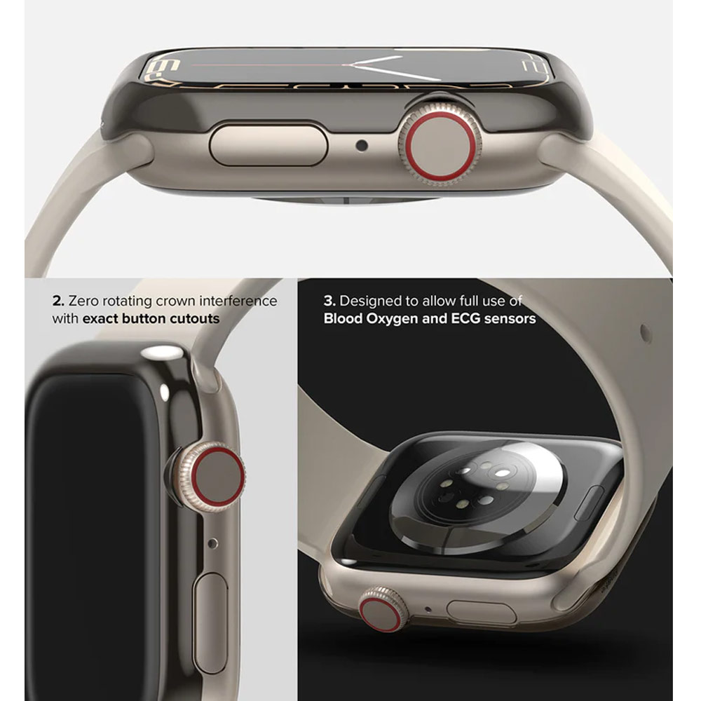 Picture of Apple Watch 41mm | Ringke Adhesive Stainless Steel Bezel Styling for Apple Watch Series 7 8 9 41mm (Graphite)