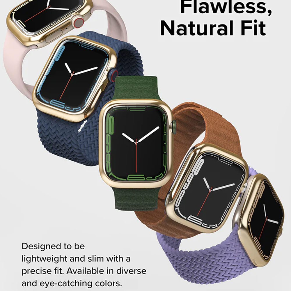 Picture of Apple Watch 41mm | Ringke Adhesive Stainless Steel Bezel Styling for Apple Watch Series 7 8 9 41mm (Gold)