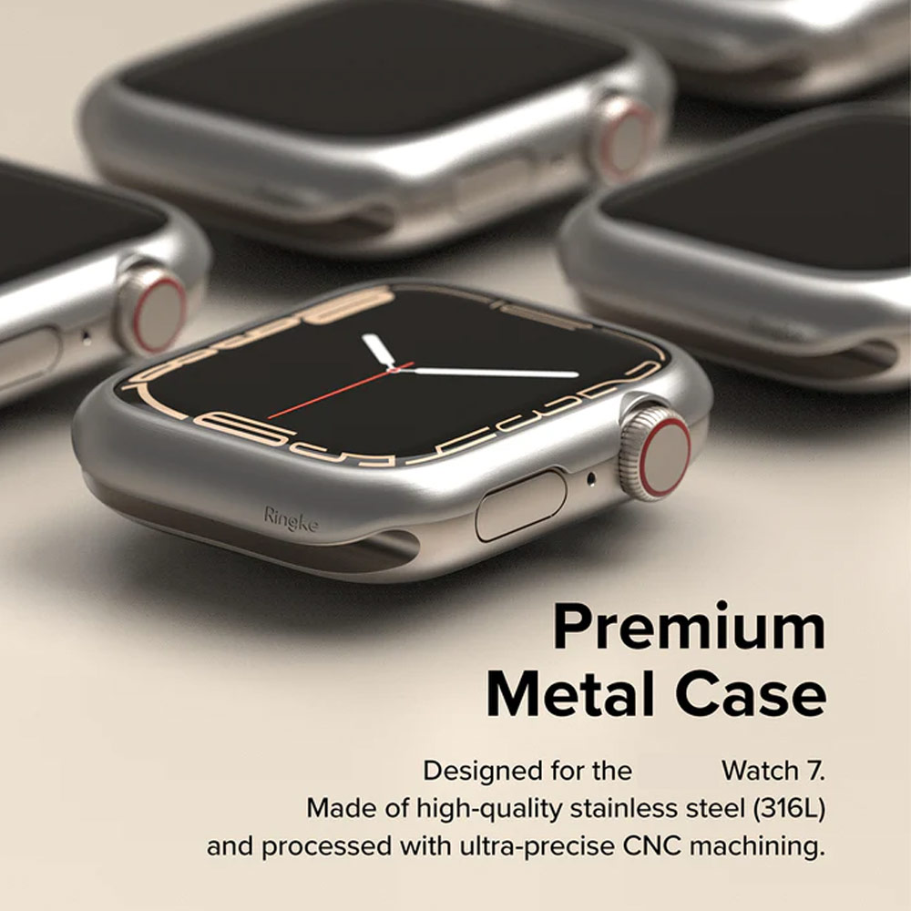 Picture of Apple Watch 45mm | Ringke Adhesive Stainless Steel Bezel Styling for Apple Watch Series 7 8 9 45mm (Titanium)