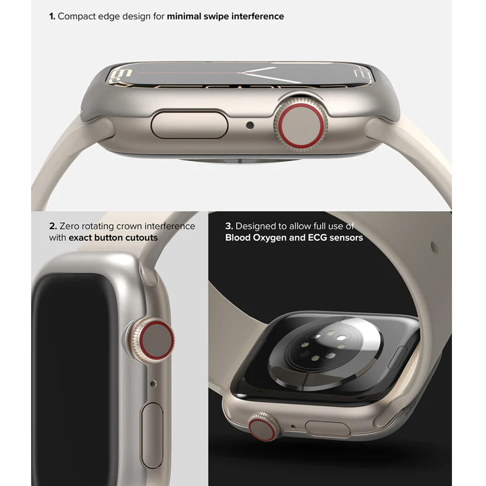Picture of Apple Watch 45mm | Ringke Adhesive Stainless Steel Bezel Styling for Apple Watch Series 7 8 9 45mm (Titanium)