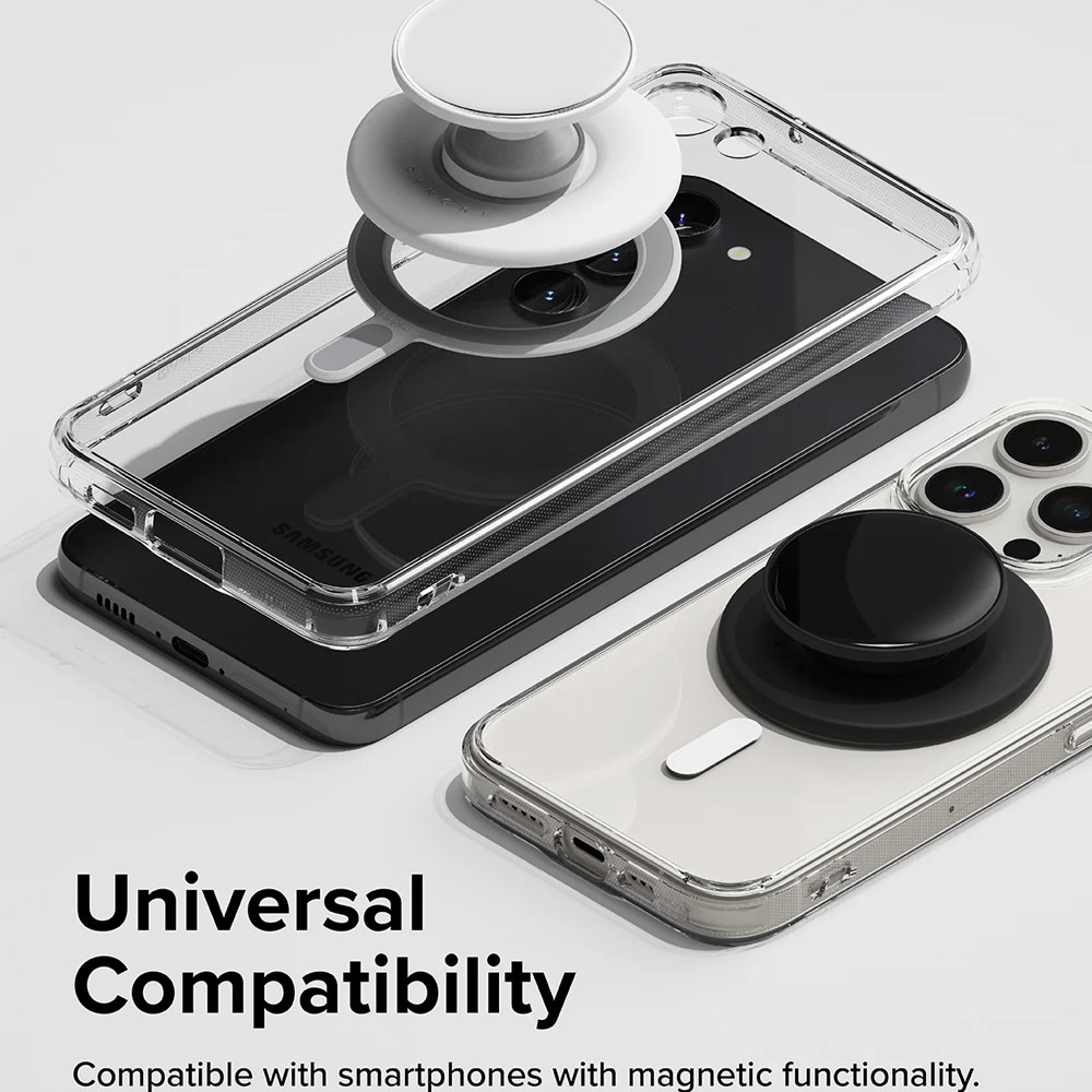 Picture of Ringke Tok Magnetic Grip Stand Holder Popsocket similar Grip Holder (Glossy Black)
