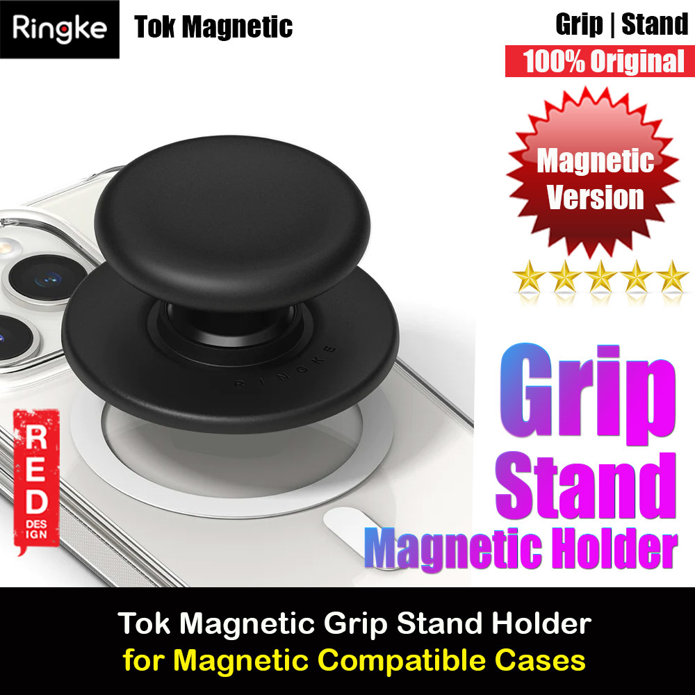 Picture of Ringke Tok Magnetic Grip Stand Holder Popsocket similar Grip Holder (Black) Red Design- Red Design Cases, Red Design Covers, iPad Cases and a wide selection of Red Design Accessories in Malaysia, Sabah, Sarawak and Singapore 