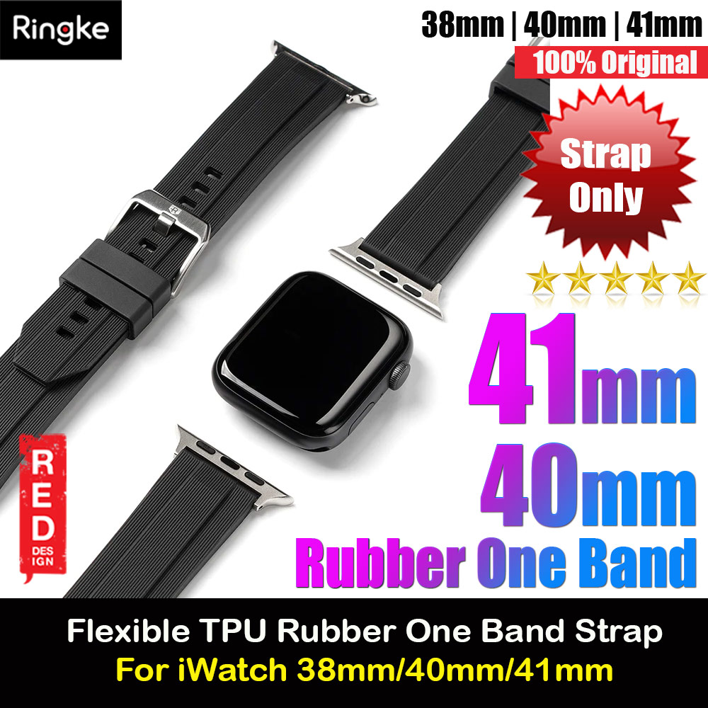Picture of Ringke TPU Rubber One Band Waterproof Sweat Proof Strap for Apple Watch Series 4 5 6 8 38mm 40mm 41mm (Black) Apple Watch 38mm- Apple Watch 38mm Cases, Apple Watch 38mm Covers, iPad Cases and a wide selection of Apple Watch 38mm Accessories in Malaysia, Sabah, Sarawak and Singapore 