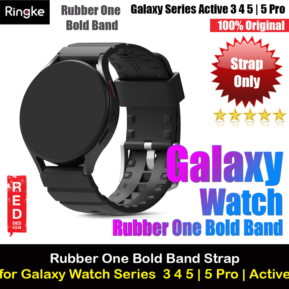 Picture of Ringke TPU Rubber One Band Bold Waterproof Sweat Proof Strap Watch Lug 20mm for Galaxy Watch Series 3 4 5 5 Pro Active 40mm 41mm 42mm 44mm 45mm 45mm (Black) Samsung Galaxy Watch 4 40mm- Samsung Galaxy Watch 4 40mm Cases, Samsung Galaxy Watch 4 40mm Covers, iPad Cases and a wide selection of Samsung Galaxy Watch 4 40mm Accessories in Malaysia, Sabah, Sarawak and Singapore 