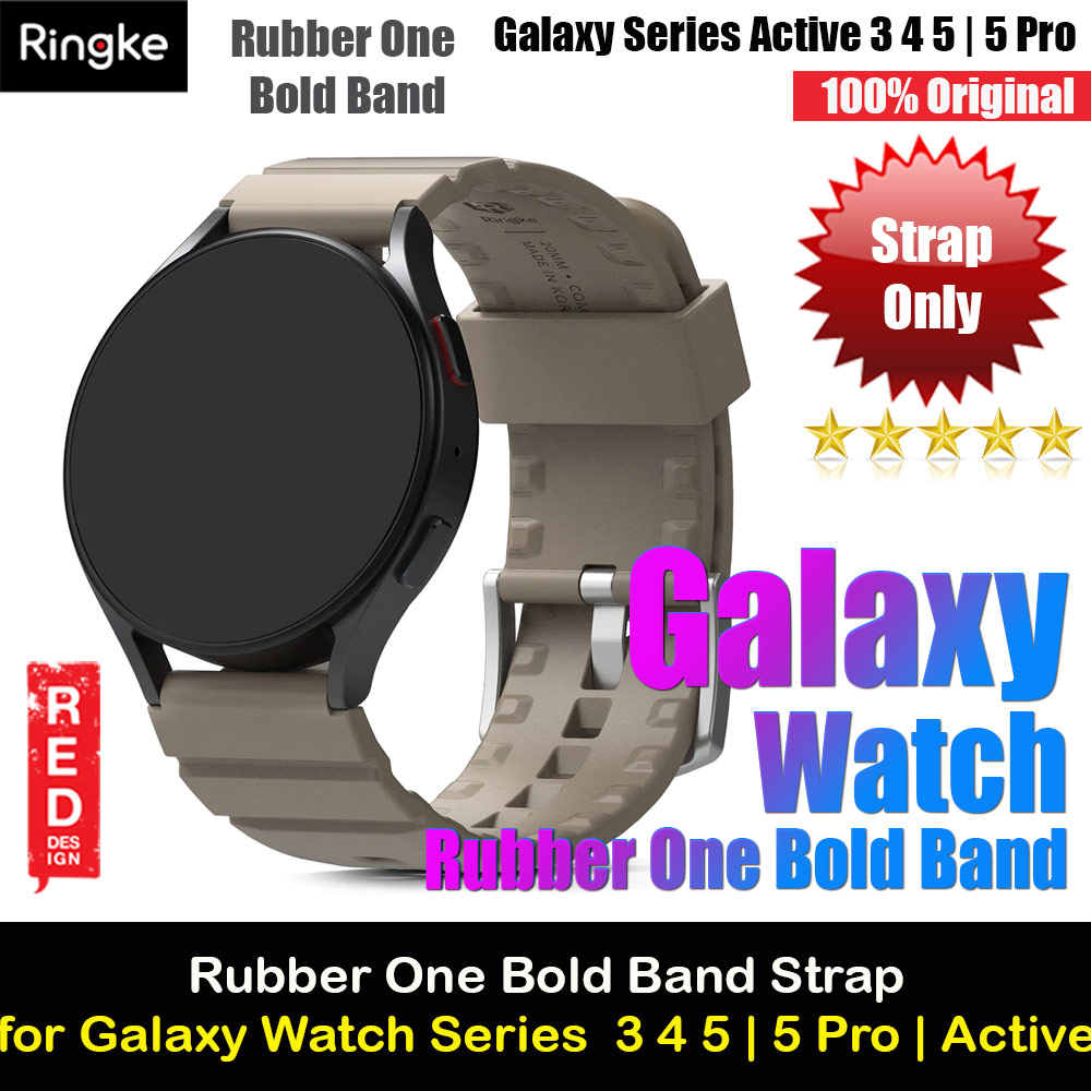 Picture of Ringke TPU Rubber One Band Bold Waterproof Sweat Proof Strap Watch Lug 20mm for Galaxy Watch Series 3 4 5 5 Pro Active 40mm 41mm 42mm 44mm 45mm 45mm (Gray Sand) Samsung Galaxy Watch 4 40mm- Samsung Galaxy Watch 4 40mm Cases, Samsung Galaxy Watch 4 40mm Covers, iPad Cases and a wide selection of Samsung Galaxy Watch 4 40mm Accessories in Malaysia, Sabah, Sarawak and Singapore 
