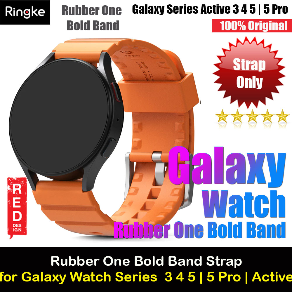 Picture of Ringke TPU Rubber One Band Bold Waterproof Sweat Proof Strap Watch Lug 20mm for Galaxy Watch Series 3 4 5 5 Pro Active 40mm 41mm 42mm 44mm 45mm 45mm (Orange) Samsung Galaxy Watch 5 40mm- Samsung Galaxy Watch 5 40mm Cases, Samsung Galaxy Watch 5 40mm Covers, iPad Cases and a wide selection of Samsung Galaxy Watch 5 40mm Accessories in Malaysia, Sabah, Sarawak and Singapore 