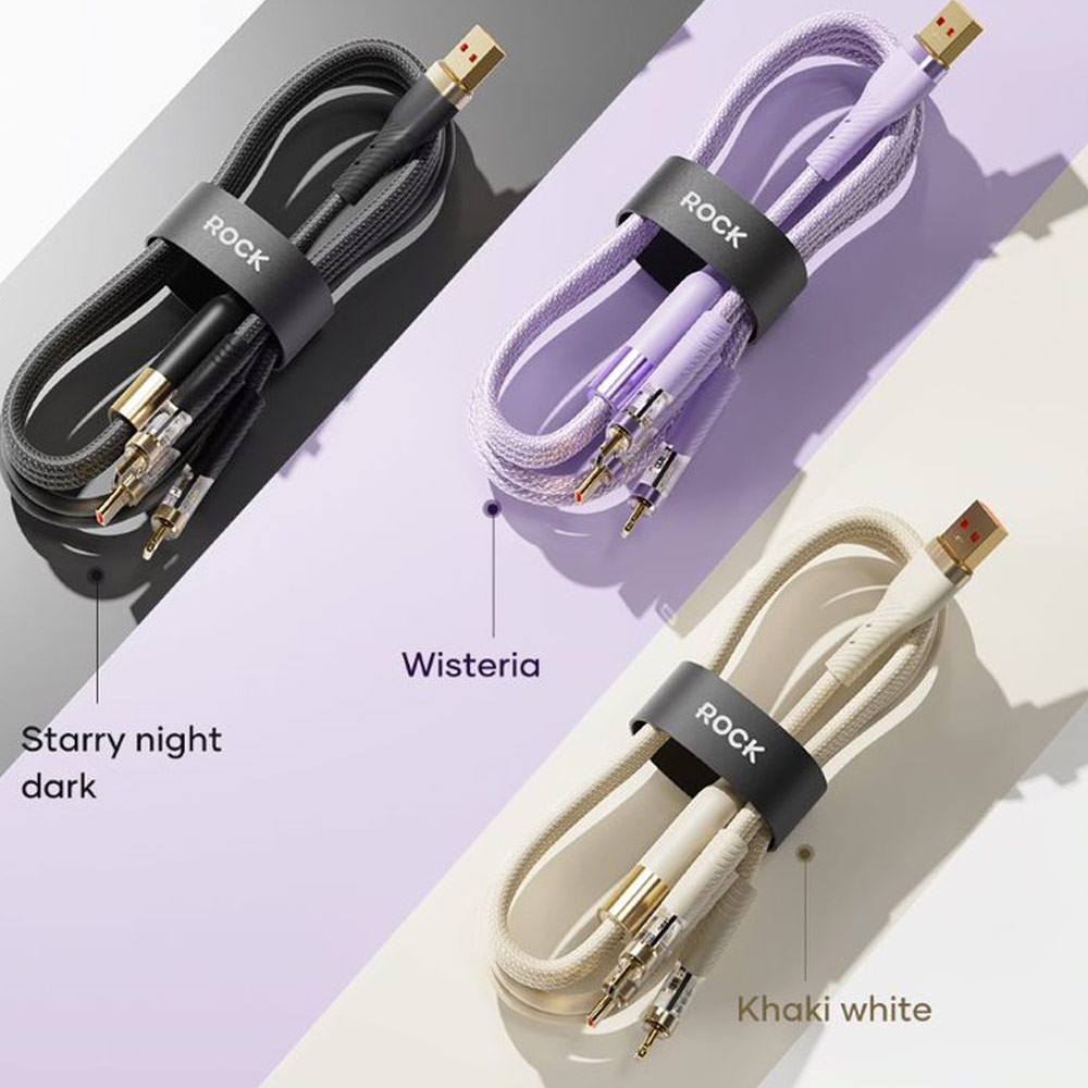 Picture of ROCK G20 3 in 1 USB Cable 100W Fast Charging Type C Micro PD Lightning Cable For iPhone  Xiaomi Samsung VOOC OPPO OnePlus Realme Fast Charge (Purple)