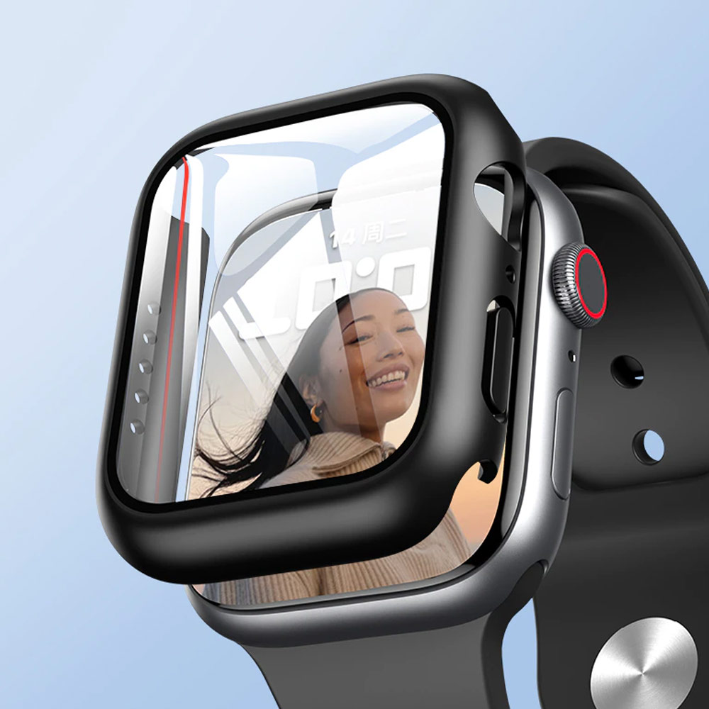 Picture of Apple Watch 41mm Case | Rock Integrated Case with High Sensitivity Touch 9H Tempered Glass for Apple Watch 41mm (Blue)