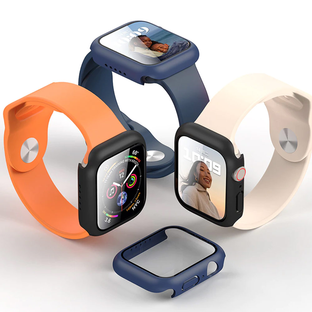Picture of Apple Watch 41mm Case | Rock Integrated Case with High Sensitivity Touch 9H Tempered Glass for Apple Watch 41mm (Blue)
