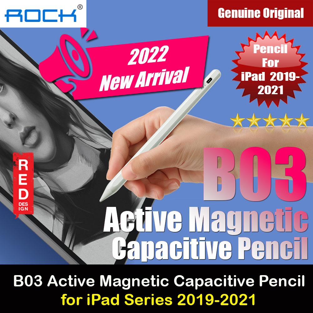 Picture of Rock B03 Active Magnetic Capacitive Pencil for iPad Mini 6 iPad 8th 9th Gen iPad Air 4th Gen iPad Pro 11 iPad Pro 12.9 2019 2021 Apple iPad 10.2 8th gen 2020- Apple iPad 10.2 8th gen 2020 Cases, Apple iPad 10.2 8th gen 2020 Covers, iPad Cases and a wide selection of Apple iPad 10.2 8th gen 2020 Accessories in Malaysia, Sabah, Sarawak and Singapore 