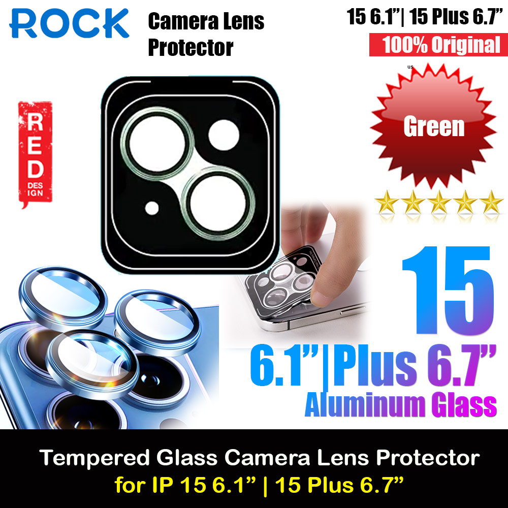 Picture of Rock Pure Series Glass Camera Lens Aluminum Frame Protector For iPhone 15 Plus 6.7 15 6.1 (Green) Apple iPhone 15 6.1- Apple iPhone 15 6.1 Cases, Apple iPhone 15 6.1 Covers, iPad Cases and a wide selection of Apple iPhone 15 6.1 Accessories in Malaysia, Sabah, Sarawak and Singapore 
