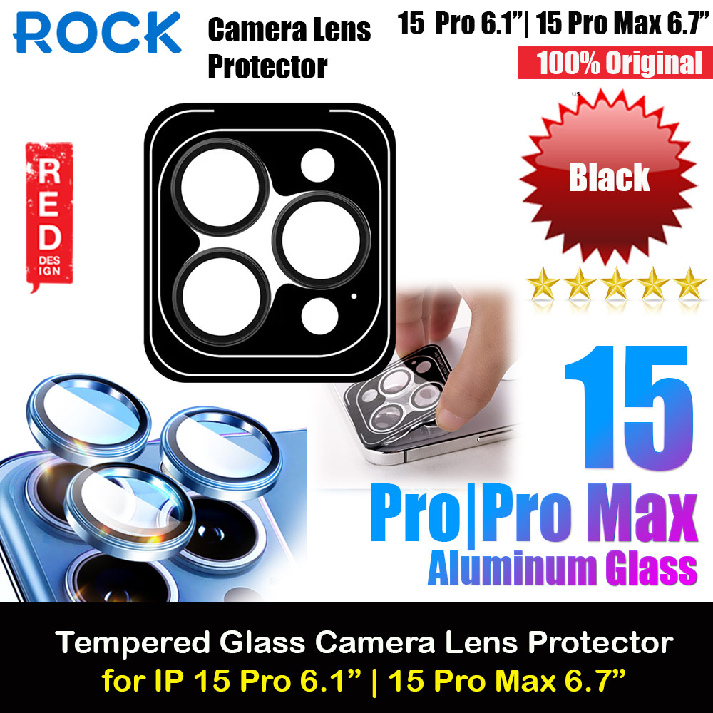 Picture of Rock Pure Series Glass Camera Lens Aluminum Frame Protector For iPhone 15 Pro 6.1 15 Pro Max 6.7 (Black) Apple iPhone 15 Pro 6.1- Apple iPhone 15 Pro 6.1 Cases, Apple iPhone 15 Pro 6.1 Covers, iPad Cases and a wide selection of Apple iPhone 15 Pro 6.1 Accessories in Malaysia, Sabah, Sarawak and Singapore 