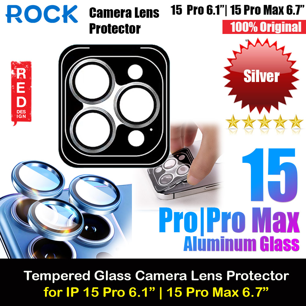 Picture of Rock Pure Series Glass Camera Lens Aluminum Frame Protector For iPhone 15 Pro 6.1 15 Pro Max 6.7 (Silver) Apple iPhone 15 Pro 6.1- Apple iPhone 15 Pro 6.1 Cases, Apple iPhone 15 Pro 6.1 Covers, iPad Cases and a wide selection of Apple iPhone 15 Pro 6.1 Accessories in Malaysia, Sabah, Sarawak and Singapore 