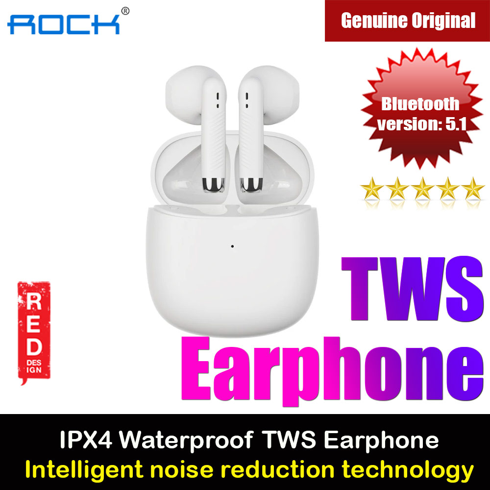 Picture of Rock EB300 Lightweight Bluetooth 5.0 TWS True Wireless Bluetooth Earphone Earbuds Intelligent noise reduction for iPhone and Android Smartphone (White) Red Design- Red Design Cases, Red Design Covers, iPad Cases and a wide selection of Red Design Accessories in Malaysia, Sabah, Sarawak and Singapore 