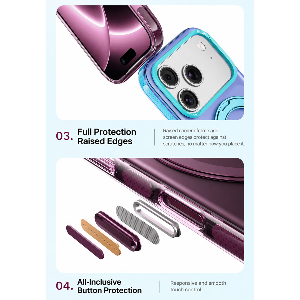 Picture of Apple iPhone 18 Pro Max Case | ROCK Guard Touch Rotating Series Magnetic Protection Case with Stand for iPhone 18 Pro Max 17 Pro Max (Matte Burgundy)