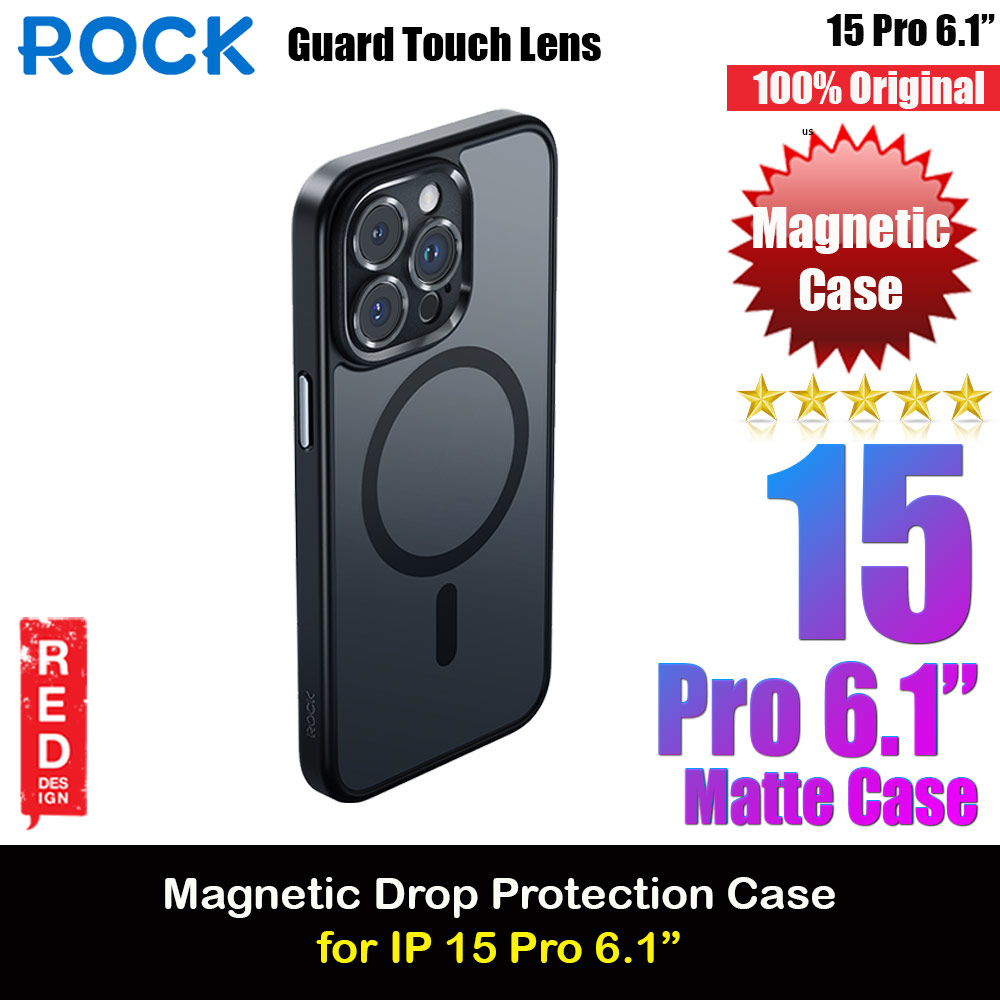 Picture of Rock Guard Touch Lens Protection Anti Finger Print Drop Protection Magsafe Compatible Case for iPhone 15 Pro 6.1 (Matte Black) Apple iPhone 15 Pro 6.1- Apple iPhone 15 Pro 6.1 Cases, Apple iPhone 15 Pro 6.1 Covers, iPad Cases and a wide selection of Apple iPhone 15 Pro 6.1 Accessories in Malaysia, Sabah, Sarawak and Singapore 