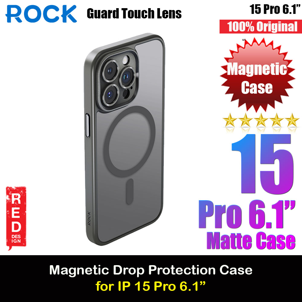 Picture of Rock Guard Touch Lens Protection Anti Finger Print Drop Protection Magsafe Compatible Case for iPhone 15 Pro 6.1 (Matte Gray) Apple iPhone 15 Pro 6.1- Apple iPhone 15 Pro 6.1 Cases, Apple iPhone 15 Pro 6.1 Covers, iPad Cases and a wide selection of Apple iPhone 15 Pro 6.1 Accessories in Malaysia, Sabah, Sarawak and Singapore 