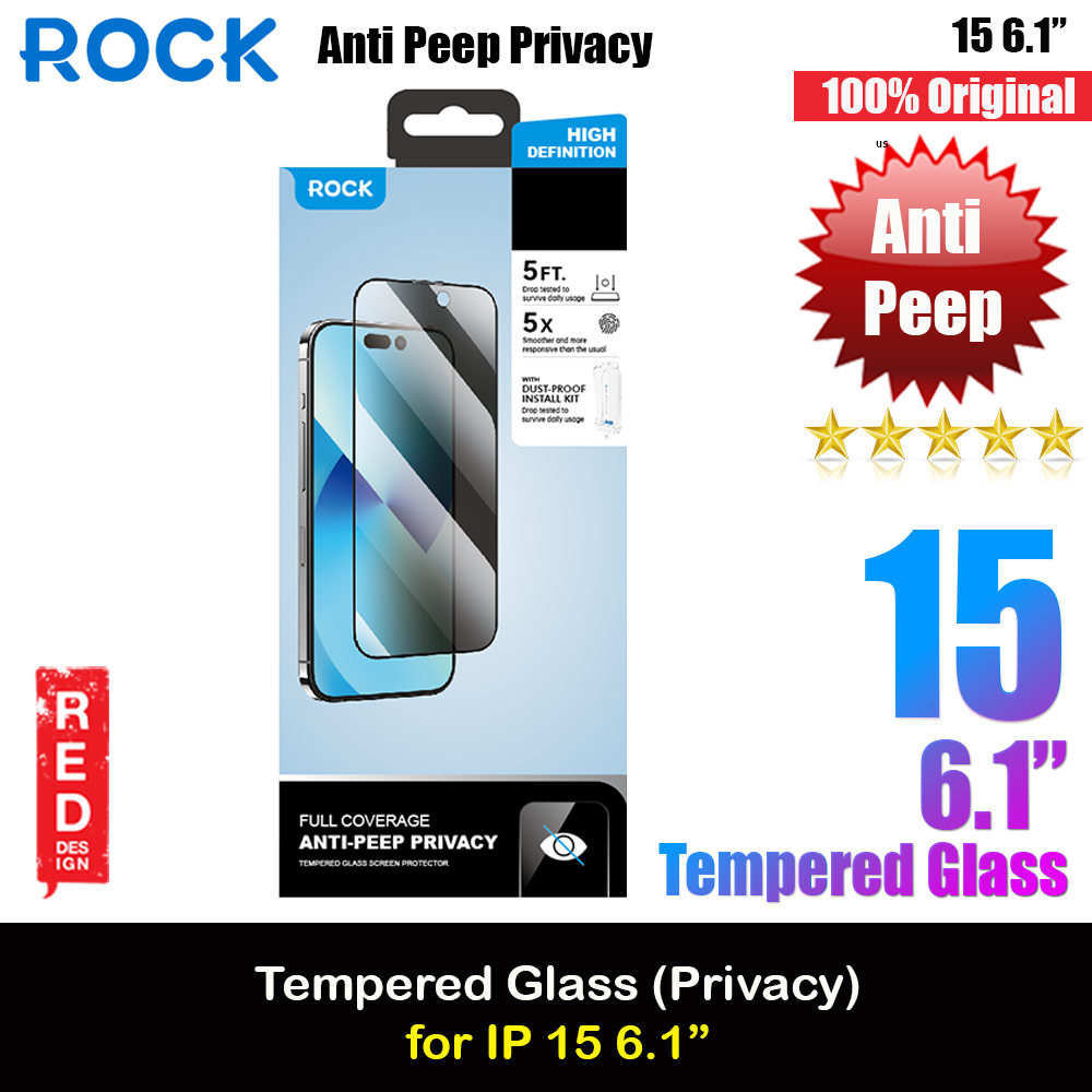 Picture of Rock Anti Peep HD Full Coverage Tempered Glass for iPhone 15 6.1 (Privacy) Apple iPhone 15 Pro 6.1- Apple iPhone 15 Pro 6.1 Cases, Apple iPhone 15 Pro 6.1 Covers, iPad Cases and a wide selection of Apple iPhone 15 Pro 6.1 Accessories in Malaysia, Sabah, Sarawak and Singapore 