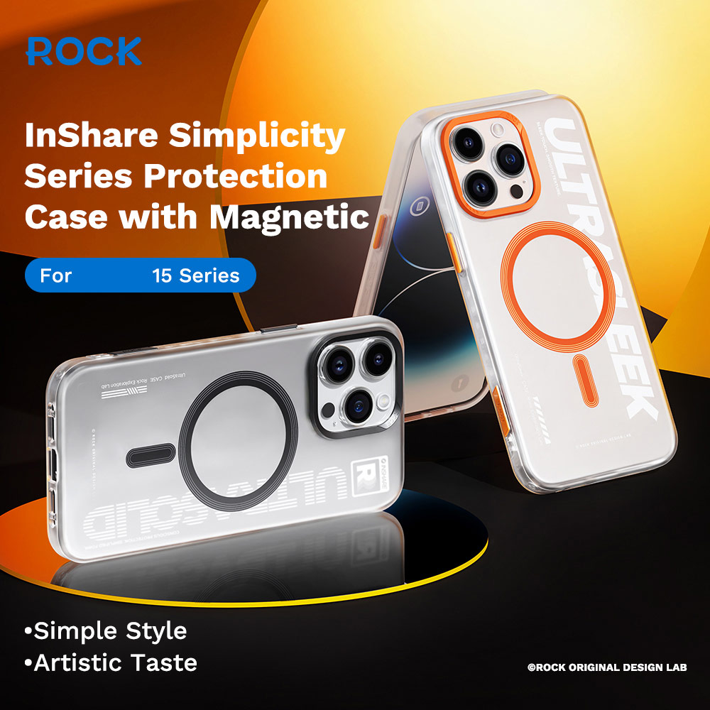 Picture of Apple iPhone 15 Pro Max 6.7 Case | Rock Inshare Artistic Young Stylish Color Magnetic Drop Protection Case for iPhone 15 Pro Max 6.7 (Black)