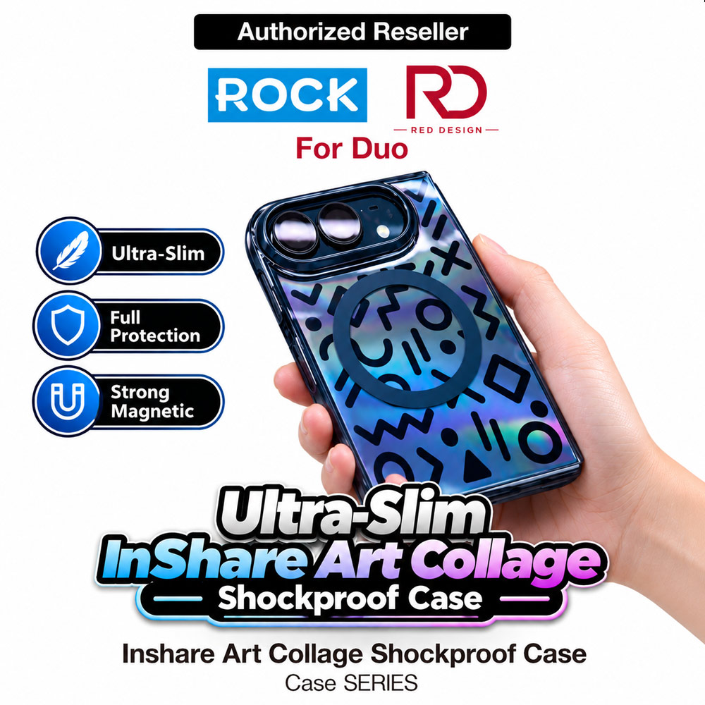 Picture of ROCK Inshare Art Collage Magnetic Case for iPhone Duo - Iridescent Black Apple iPhone Duo- Apple iPhone Duo Cases, Apple iPhone Duo Covers, iPad Cases and a wide selection of Apple iPhone Duo Accessories in Malaysia, Sabah, Sarawak and Singapore 