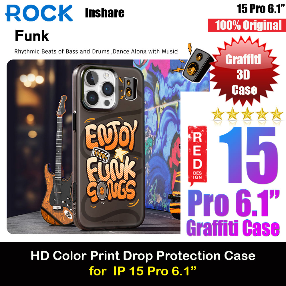 Picture of Rock Inshare Graffiti Hiqh Quality Print Colorful Drop Protection Case for iPhone 15 Pro 6.1 (Brown) Apple iPhone 15 Pro 6.1- Apple iPhone 15 Pro 6.1 Cases, Apple iPhone 15 Pro 6.1 Covers, iPad Cases and a wide selection of Apple iPhone 15 Pro 6.1 Accessories in Malaysia, Sabah, Sarawak and Singapore 