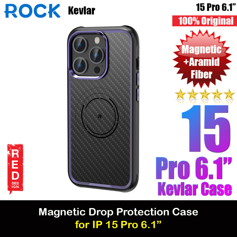 Picture of Rock Kevlar Series Drop Protection Magsafe Compatible Case for iPhone 15 Pro 6.1 (Aramid Fiber Purple) Apple iPhone 15 Pro 6.1- Apple iPhone 15 Pro 6.1 Cases, Apple iPhone 15 Pro 6.1 Covers, iPad Cases and a wide selection of Apple iPhone 15 Pro 6.1 Accessories in Malaysia, Sabah, Sarawak and Singapore 