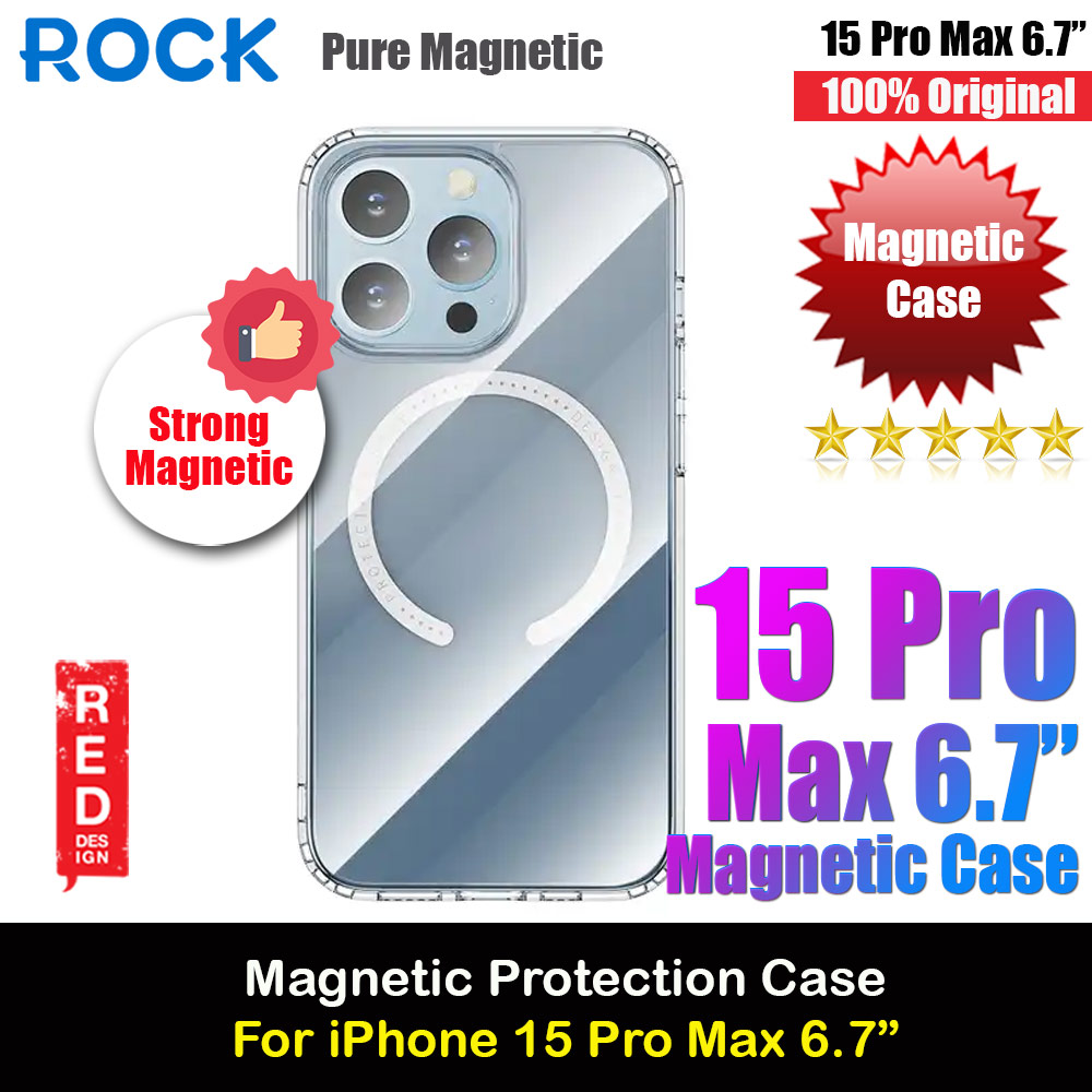 Picture of Rock Pure Series Protection Magnetic Case Magsafe Compatible for iPhone 15 Pro Max 6.7 (Clear) Apple iPhone 15 Pro Max 6.7- Apple iPhone 15 Pro Max 6.7 Cases, Apple iPhone 15 Pro Max 6.7 Covers, iPad Cases and a wide selection of Apple iPhone 15 Pro Max 6.7 Accessories in Malaysia, Sabah, Sarawak and Singapore 