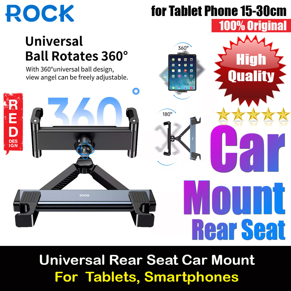 Picture of Rock BackSeat HeadRest RearSeat Rotatable Expandable Extend Adjusttable Solid Stable Car Mount Holder for Smartphone Tablets 15cm-30cm (Black) Red Design- Red Design Cases, Red Design Covers, iPad Cases and a wide selection of Red Design Accessories in Malaysia, Sabah, Sarawak and Singapore 