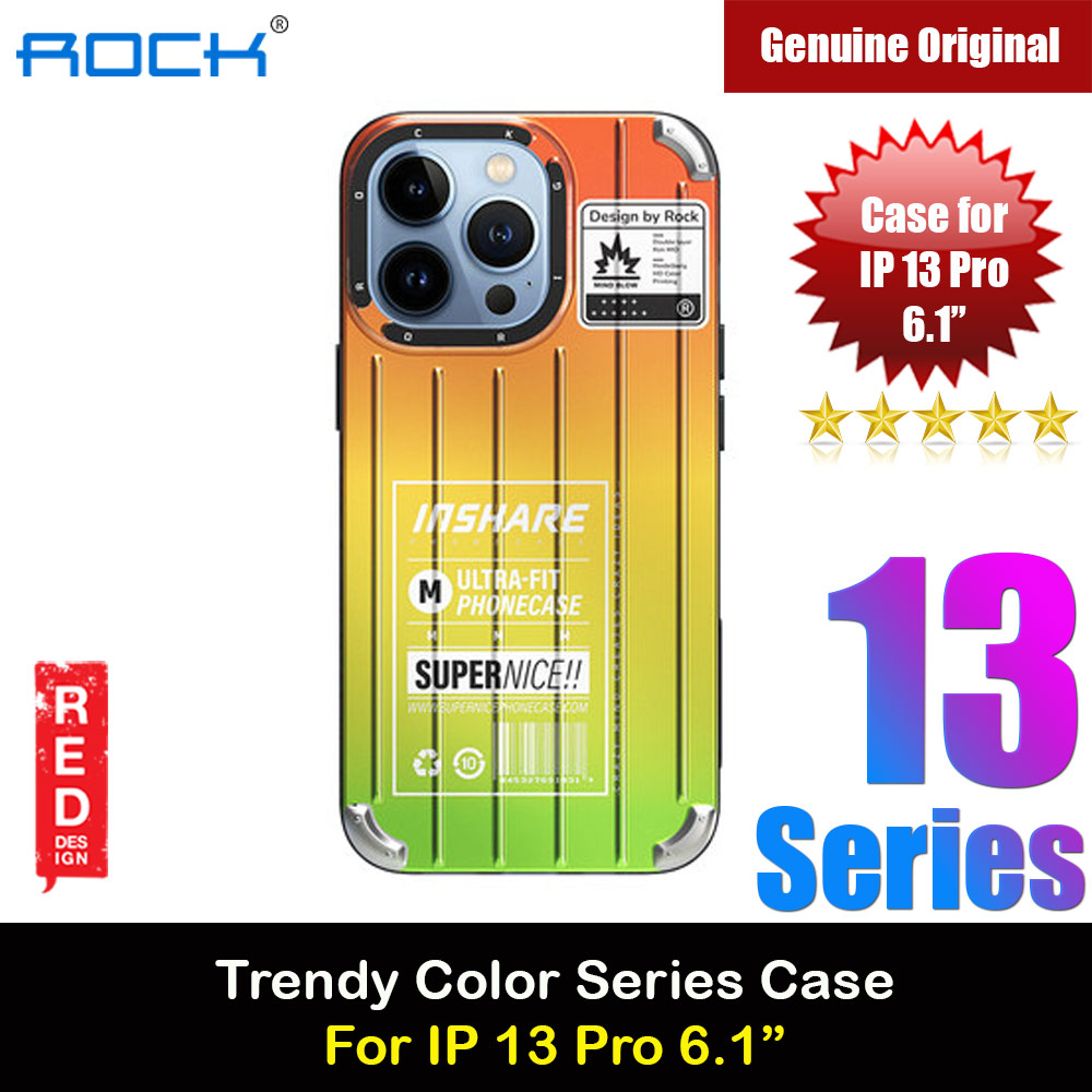 Picture of Rock Trendy Travel Luggage Design Irisdecent Gredient Color Drop Protection Anti Finger Print Case for iPhone 13 Pro 6.1 (Orange) Apple iPhone 13 Pro 6.1- Apple iPhone 13 Pro 6.1 Cases, Apple iPhone 13 Pro 6.1 Covers, iPad Cases and a wide selection of Apple iPhone 13 Pro 6.1 Accessories in Malaysia, Sabah, Sarawak and Singapore 