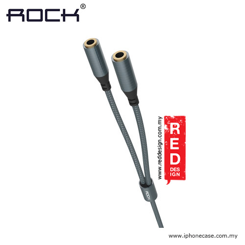 Picture of Rock 3.5mm 1 to 2 Audio Sharing Cable Y Splitter - Metal Slate