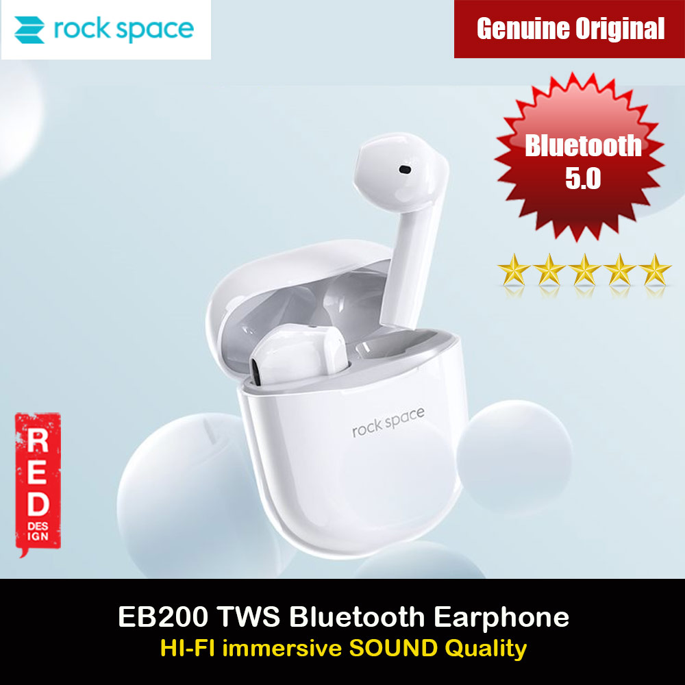 Picture of Rock Space EB200 Lightweight Bluetooth 5.0 TWS True Wireless Bluetooth Earphone Earbuds for iPhone and Android Smartphone (White) Red Design- Red Design Cases, Red Design Covers, iPad Cases and a wide selection of Red Design Accessories in Malaysia, Sabah, Sarawak and Singapore 