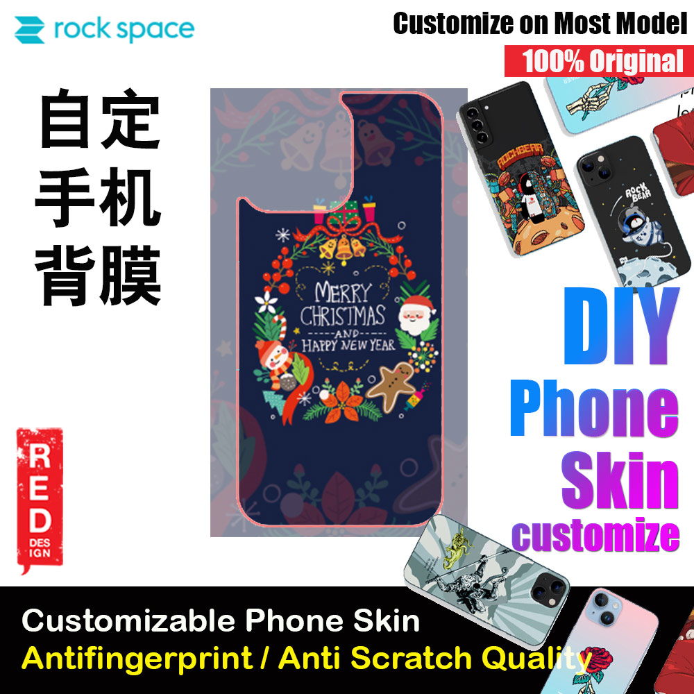 Picture of Rock Space DIY 自定 定制 设计 手机背膜 贴纸 DIY Customize High Quality Print Phone Skin Sticker for Multiple Phone Model with Multiple Photo Images Gallery or with Own Phone Cellphone (Merry Christmas and Happy New Year) Red Design- Red Design Cases, Red Design Covers, iPad Cases and a wide selection of Red Design Accessories in Malaysia, Sabah, Sarawak and Singapore 