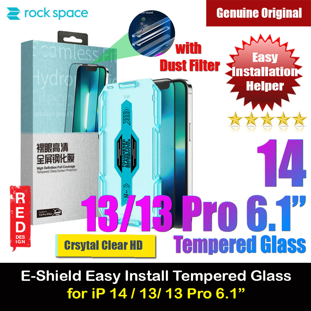 Picture of Rock Space HD Full Coverage Tempered Glass with Dust Filter with Easy Installation Helper Tools for iPhone 14 13 Pro 6.1 (Crsytal Clear HD) Apple iPhone 13 6.1- Apple iPhone 13 6.1 Cases, Apple iPhone 13 6.1 Covers, iPad Cases and a wide selection of Apple iPhone 13 6.1 Accessories in Malaysia, Sabah, Sarawak and Singapore 
