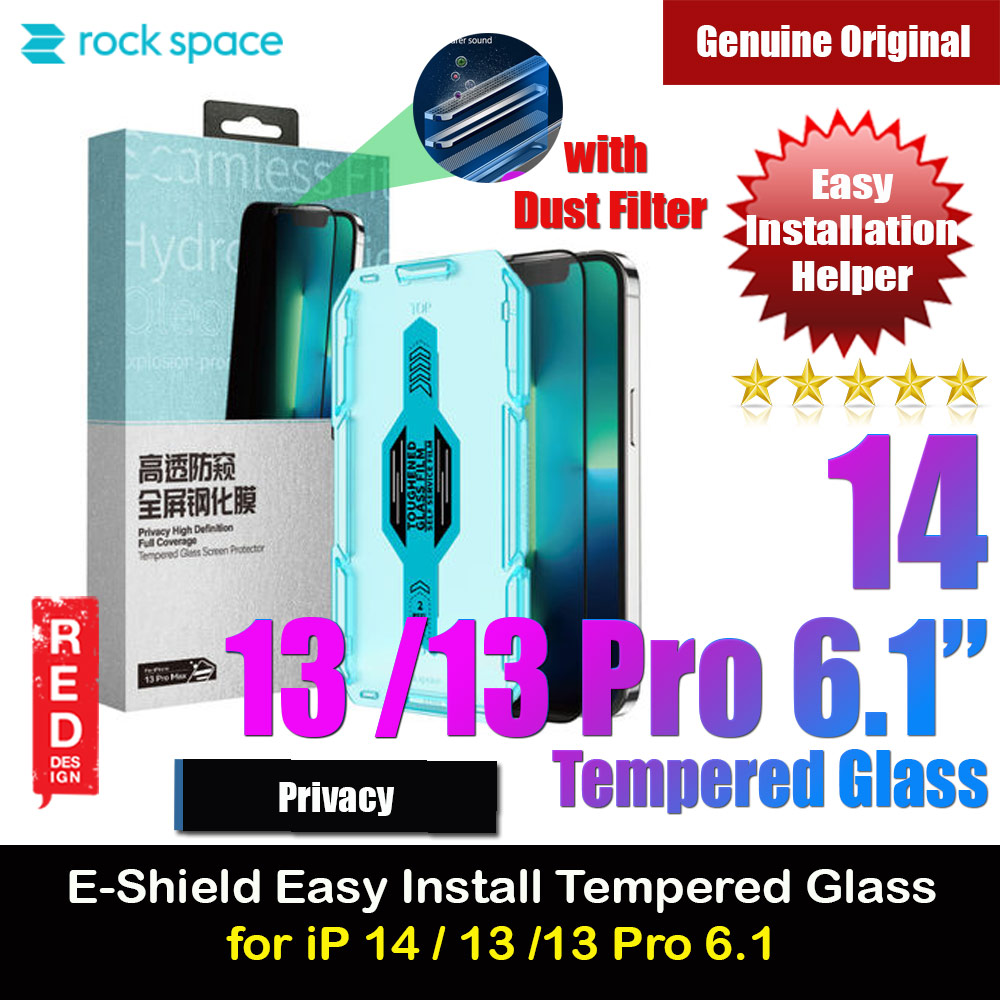 Picture of Rock Space HD Full Coverage Tempered Glass with Dust Filter with Easy Installation Helper Tools for iPhone 14 13 Pro 6.1 (Privacy Anti View Peep) Apple iPhone 14 6.1- Apple iPhone 14 6.1 Cases, Apple iPhone 14 6.1 Covers, iPad Cases and a wide selection of Apple iPhone 14 6.1 Accessories in Malaysia, Sabah, Sarawak and Singapore 