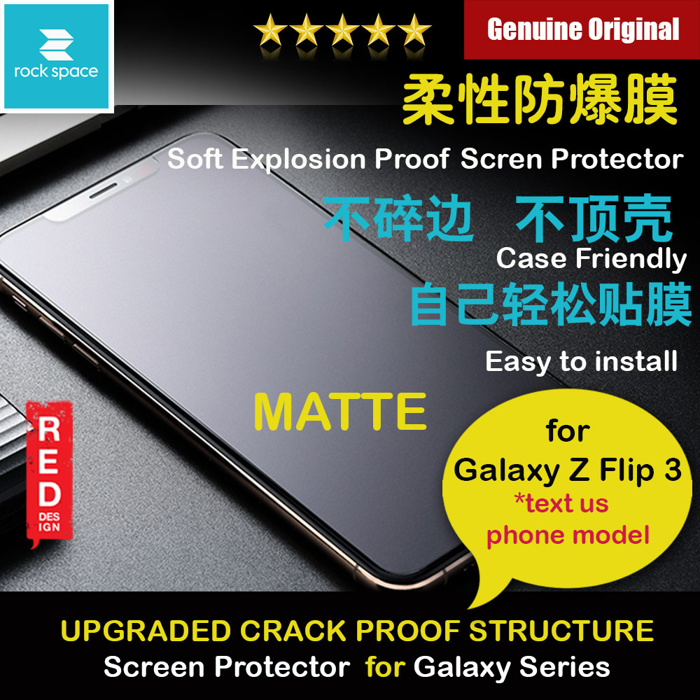 Picture of Rock Space Custom Made Crack Proof Explosion Proof Flexible TPU Soft Screen Protector for Galaxy Z Flip 3 (Matte Anti Finger Print Gaming) Samsung Galaxy Z Flip 3- Samsung Galaxy Z Flip 3 Cases, Samsung Galaxy Z Flip 3 Covers, iPad Cases and a wide selection of Samsung Galaxy Z Flip 3 Accessories in Malaysia, Sabah, Sarawak and Singapore 