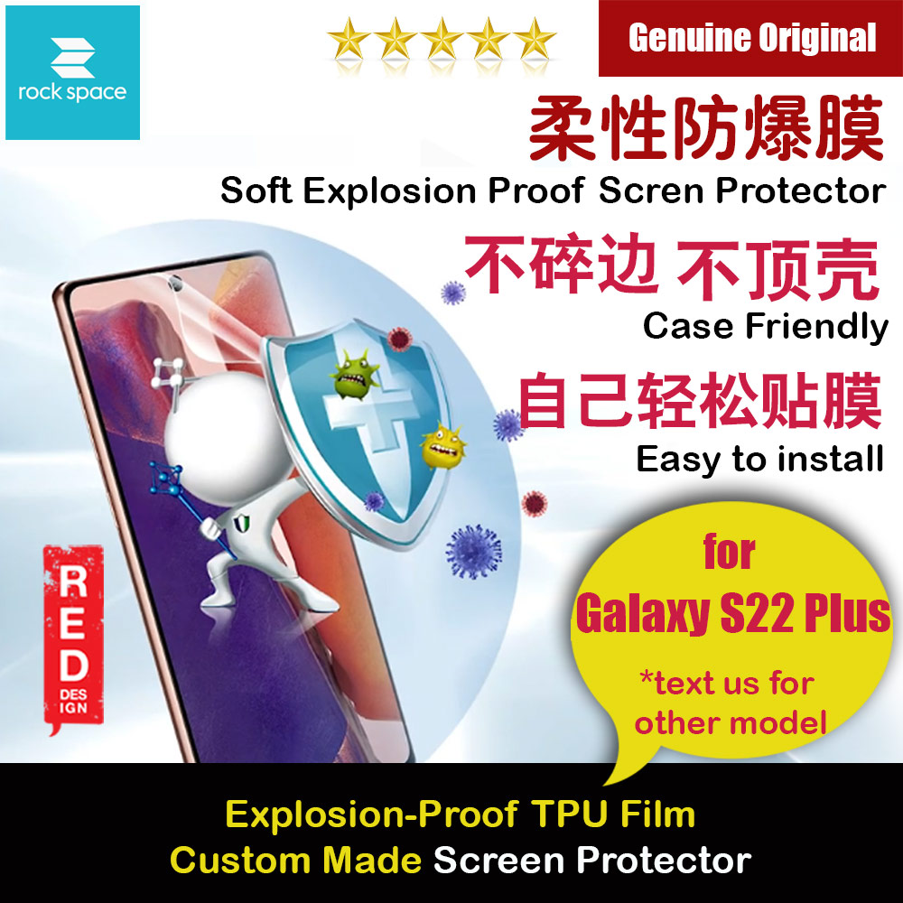 Picture of Rock Space Custom Made Crack Proof Explosion Proof Flexible TPU Soft Screen Protector Samsung Galaxy S22 Plus 6.6 (Clear with Anti Bacteria) Samsung Galaxy S22 Plus 6.6- Samsung Galaxy S22 Plus 6.6 Cases, Samsung Galaxy S22 Plus 6.6 Covers, iPad Cases and a wide selection of Samsung Galaxy S22 Plus 6.6 Accessories in Malaysia, Sabah, Sarawak and Singapore 