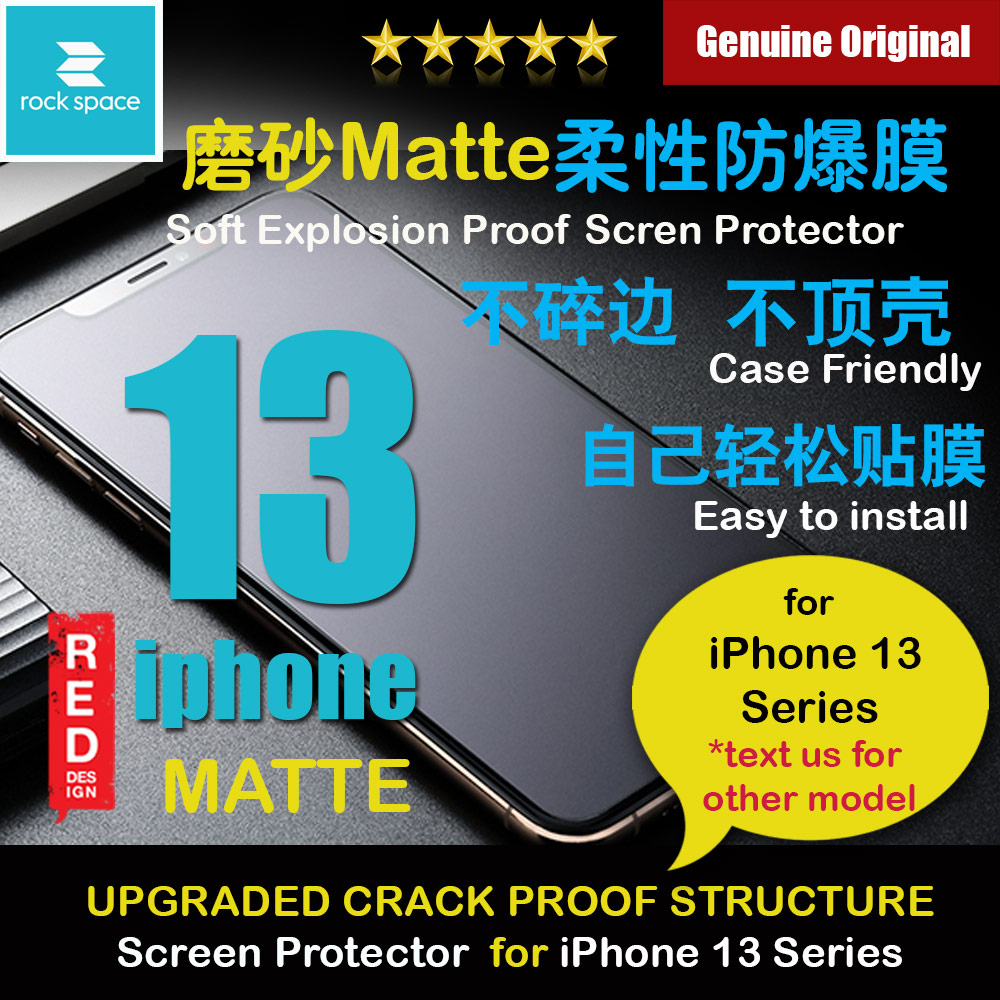 Picture of Rock Space Custom Made Crack Proof Explosion Proof Flexible TPU Soft Screen Protector for Apple iPhone 13 Mini iPhone 13 Pro iPhone 13 Pro Max (Matte Anti Finger Print Gaming) Apple iPhone 13 6.1- Apple iPhone 13 6.1 Cases, Apple iPhone 13 6.1 Covers, iPad Cases and a wide selection of Apple iPhone 13 6.1 Accessories in Malaysia, Sabah, Sarawak and Singapore 