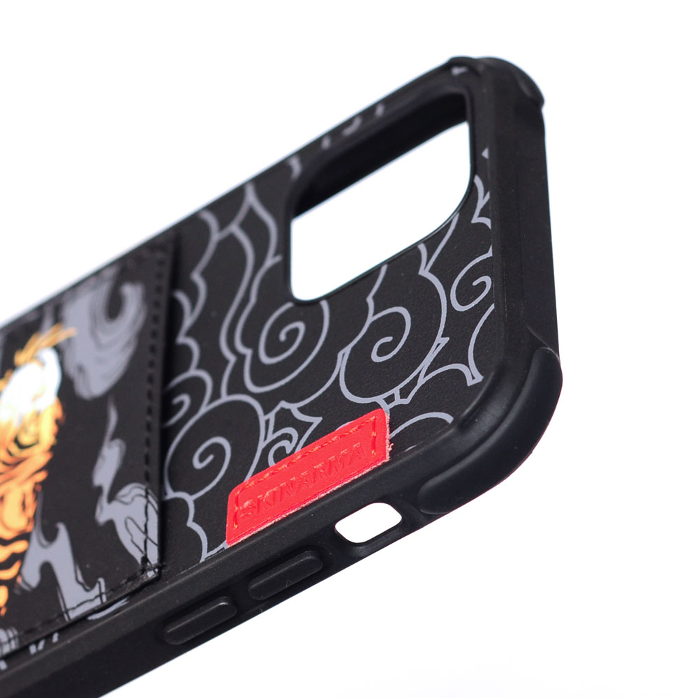 Picture of Apple iPhone 12 6.1 Case | Skinarma Leatherette Back Case Designed With Integrated Card Pocket for iPhone 12 iPhone 12 Pro 6.1 (Tiger)