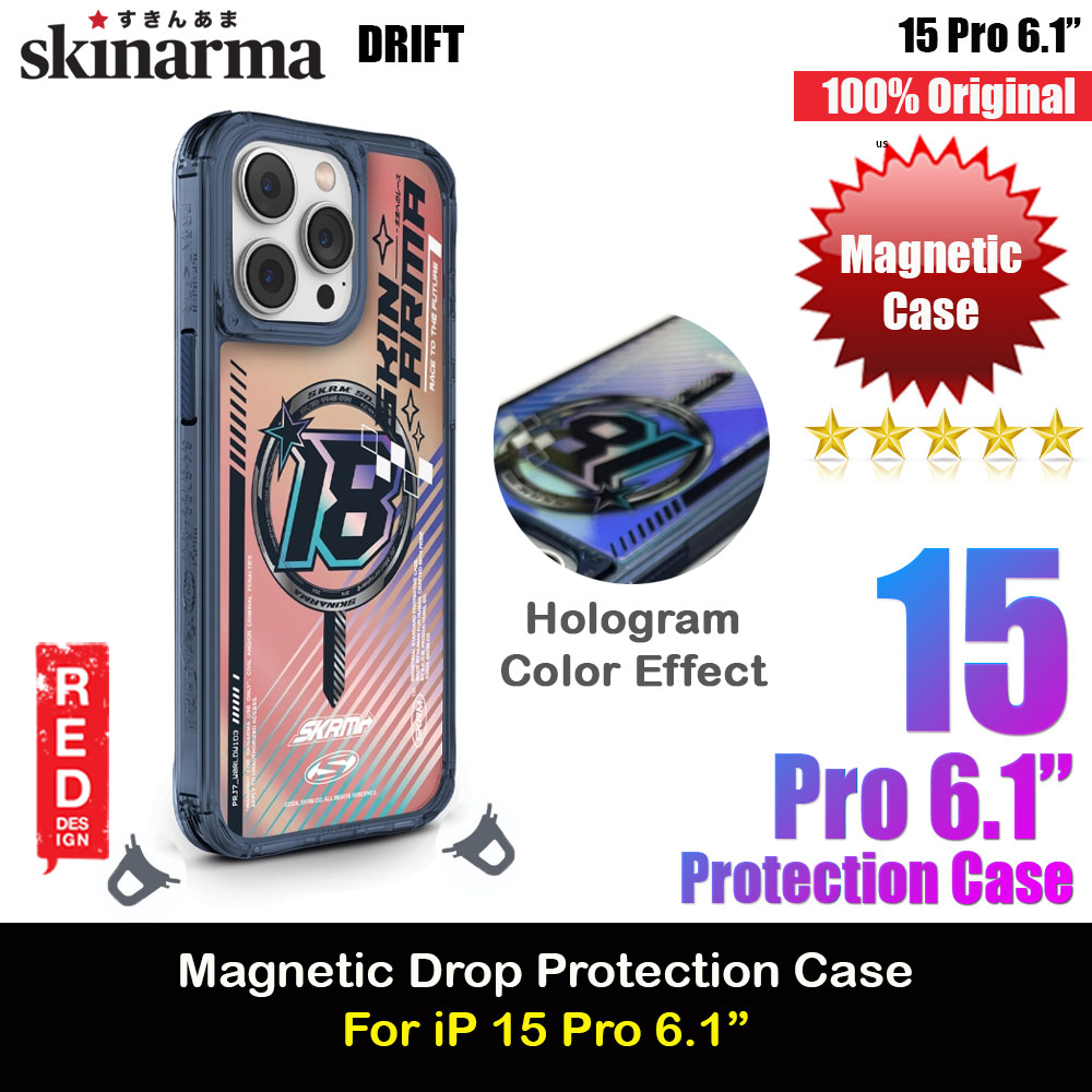 Picture of Skinarma Magnetic Charge Drop Protection Case for iPhone 15 Pro 6.1 (Hologram Blue) Apple iPhone 15 Pro 6.1- Apple iPhone 15 Pro 6.1 Cases, Apple iPhone 15 Pro 6.1 Covers, iPad Cases and a wide selection of Apple iPhone 15 Pro 6.1 Accessories in Malaysia, Sabah, Sarawak and Singapore 