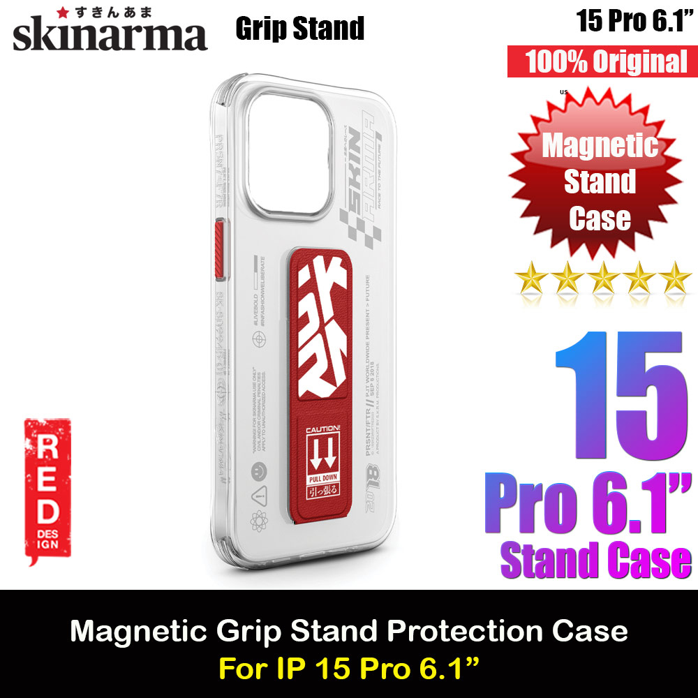 Picture of Skinarma Kickstand Grip Stand Drop Protection Case for iPhone 15 Pro 6.1 (Apex Red) Apple iPhone 15 Pro 6.1- Apple iPhone 15 Pro 6.1 Cases, Apple iPhone 15 Pro 6.1 Covers, iPad Cases and a wide selection of Apple iPhone 15 Pro 6.1 Accessories in Malaysia, Sabah, Sarawak and Singapore 