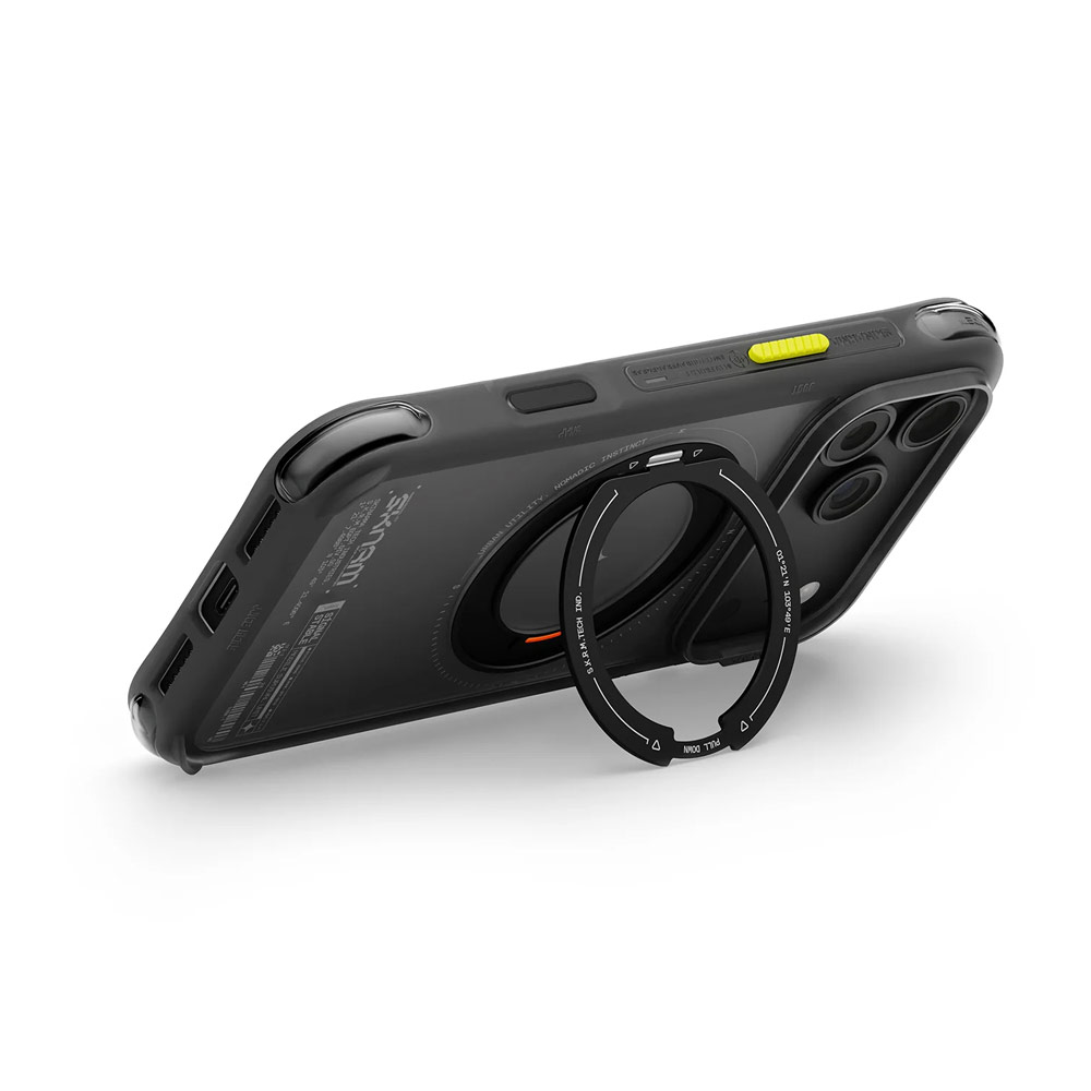 Picture of Apple iPhone 18 Pro Max Case | Skinarma Atlas Magnetic Charge 360° Rotatable Kickstand Drop Protection Case for iPhone 18 Pro Max 6.9 - Black