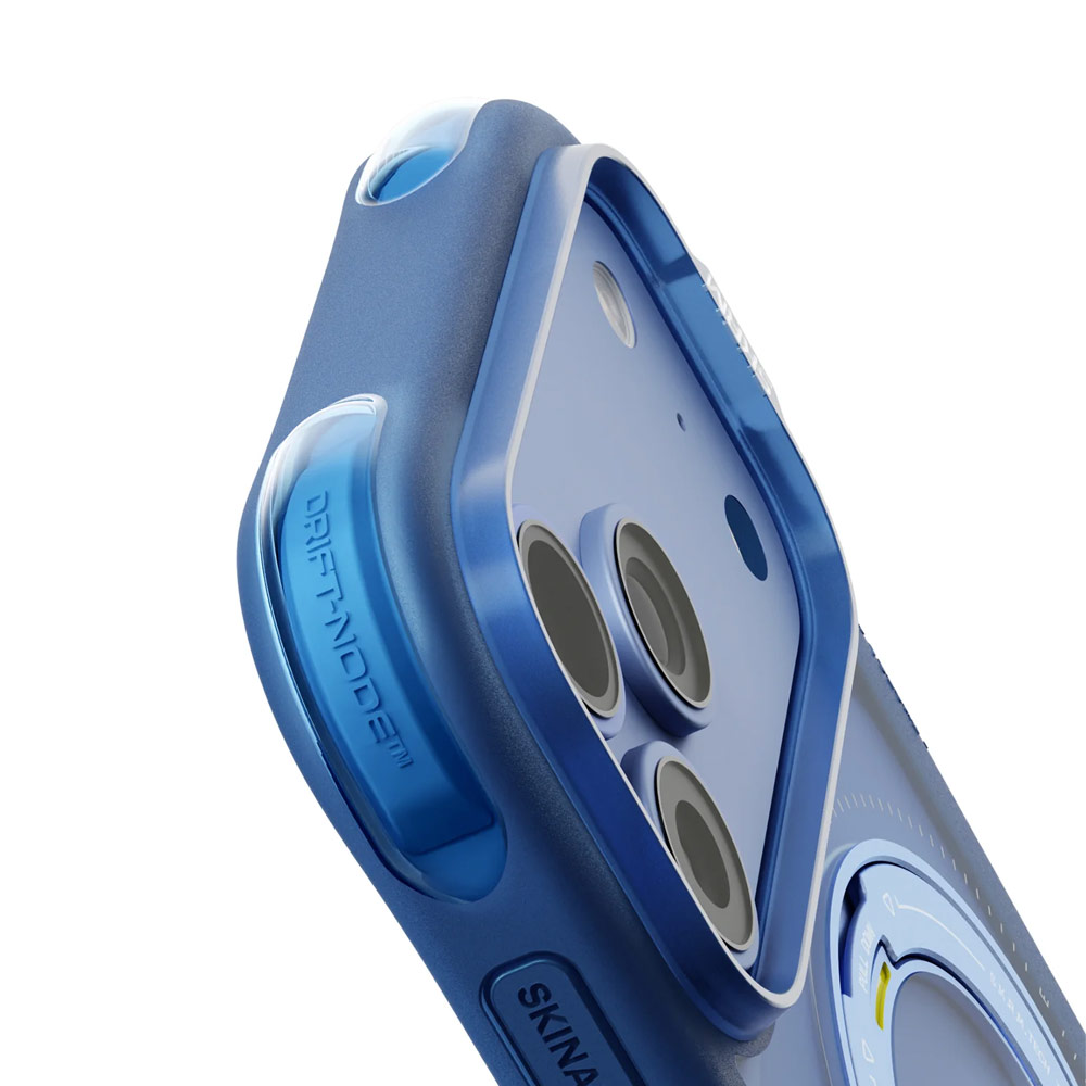Picture of Apple iPhone 18 Pro Max Case | Skinarma Atlas Magnetic Charge 360° Rotatable Kickstand Drop Protection Case for iPhone 18 Pro Max 6.9 - Blue