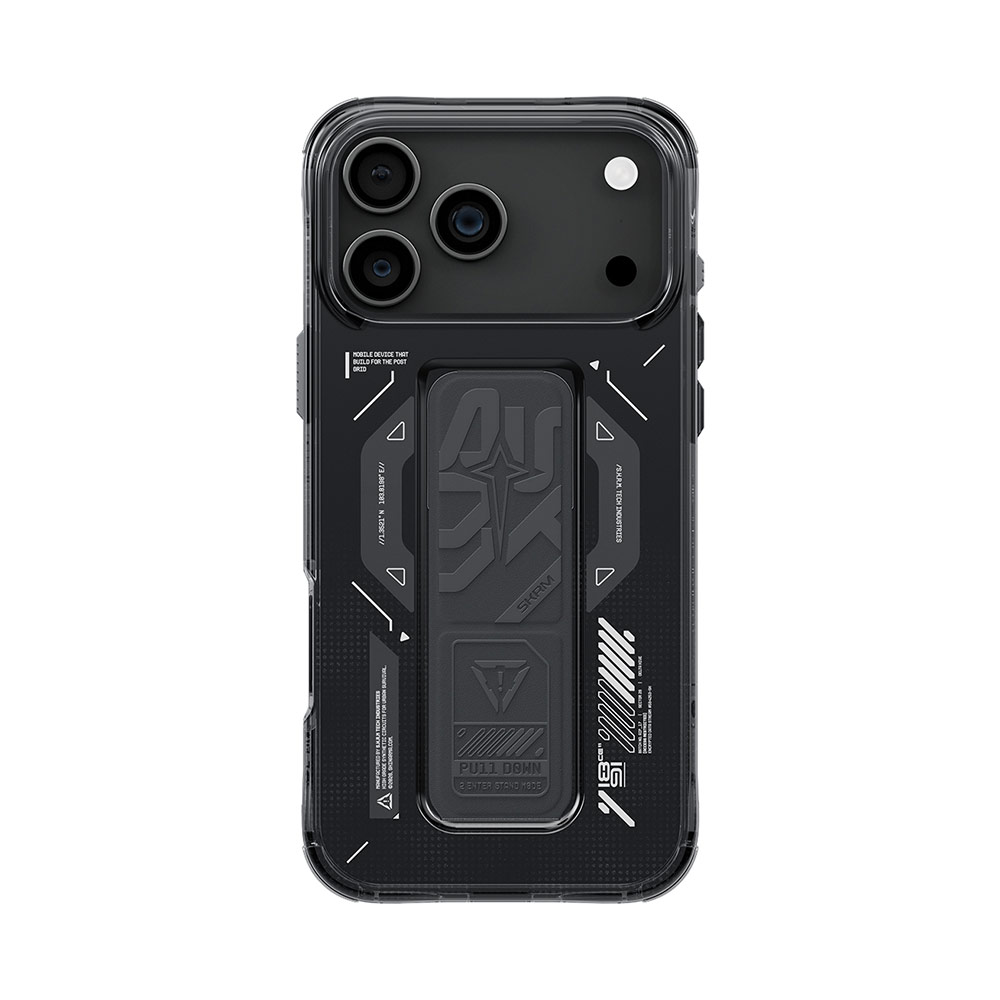 Picture of Apple iPhone 17 Pro Max 6.9 Case | Skinarma Helio Magcharge Grip Stand Droop Protection Case for iPhone 17 Pro Max 6.9 (Graphite)