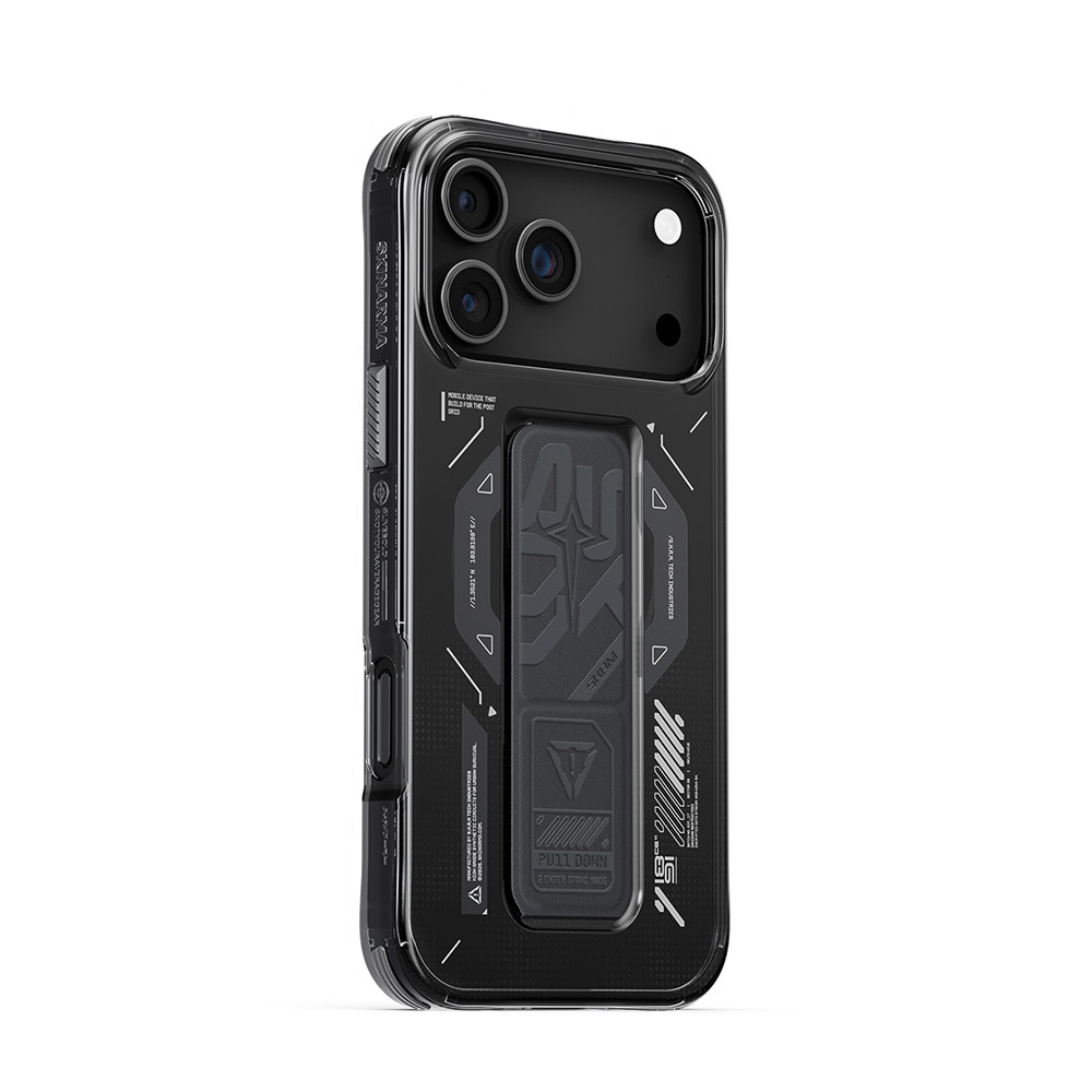 Picture of Apple iPhone 17 Pro Max 6.9 Case | Skinarma Helio Magcharge Grip Stand Droop Protection Case for iPhone 17 Pro Max 6.9 (Graphite)