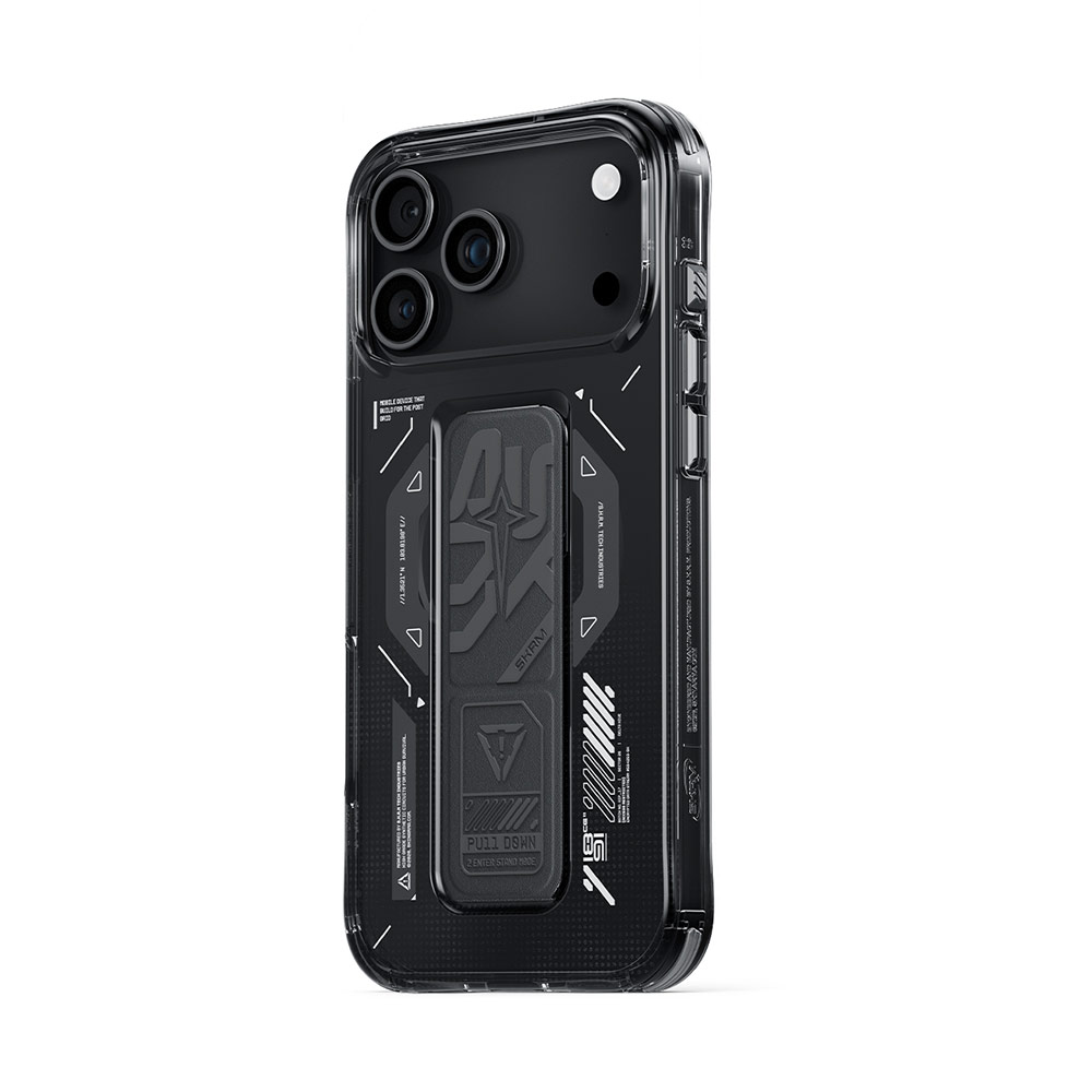 Picture of Apple iPhone 17 Pro Max 6.9 Case | Skinarma Helio Magcharge Grip Stand Droop Protection Case for iPhone 17 Pro Max 6.9 (Graphite)