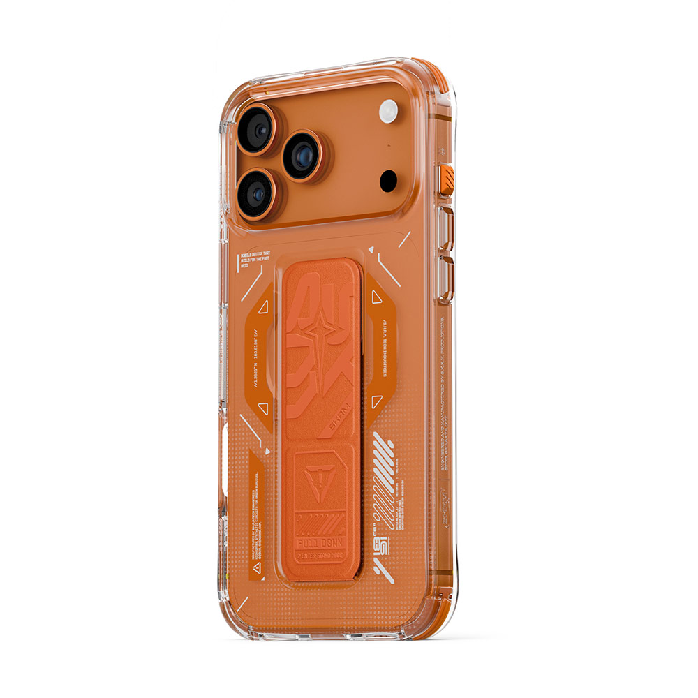 Picture of Apple iPhone 17 Pro Max 6.9 Case | Skinarma Helio Magcharge Grip Stand Droop Protection Case for iPhone 17 Pro Max 6.9 (Orange)