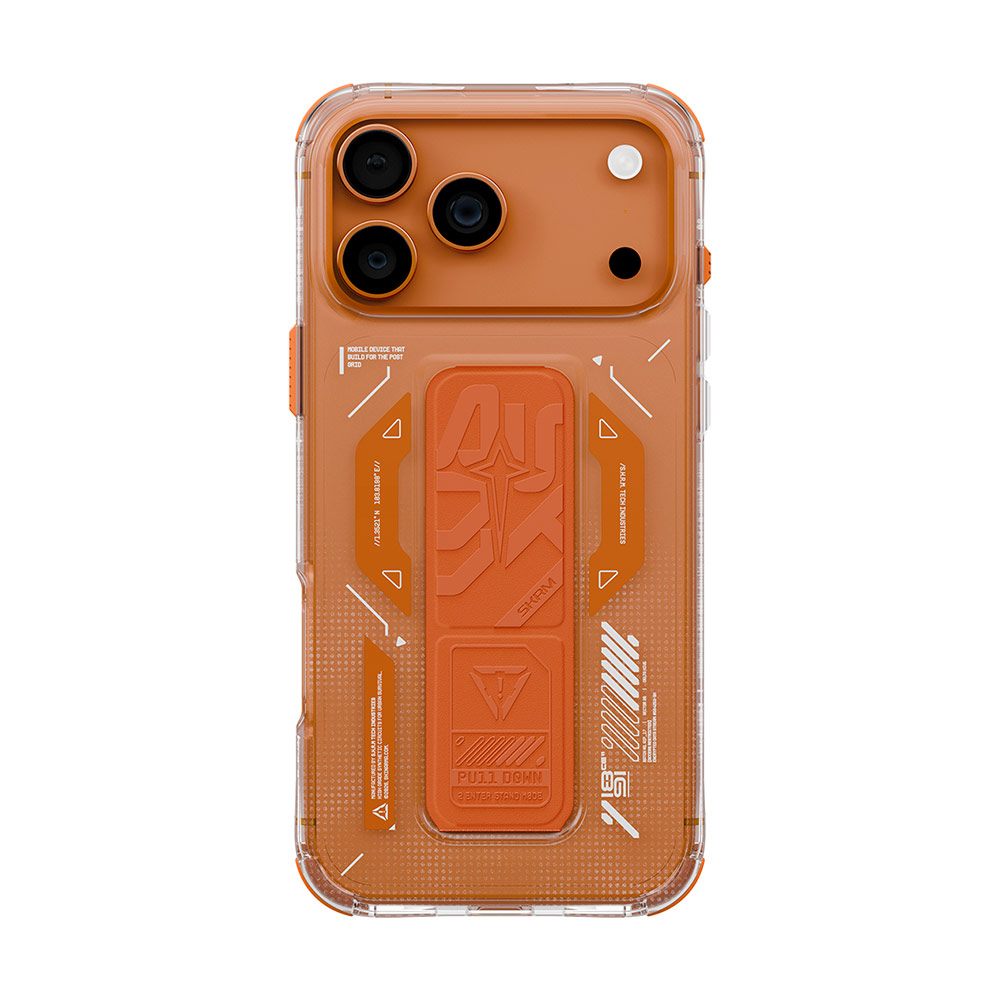 Picture of Apple iPhone 17 Pro Max 6.9 Case | Skinarma Helio Magcharge Grip Stand Droop Protection Case for iPhone 17 Pro Max 6.9 (Orange)